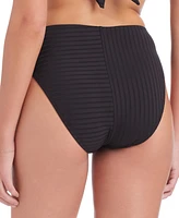 Sanctuary Women's Refresh Rib High-Leg High-Rise Bikini Bottoms