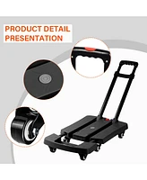 Flynama 330 lbs. Folding Hand Truck, Dolly Cart for Moving, 6 Wheels Telescoping Hand Cart for Travel House Office Moving