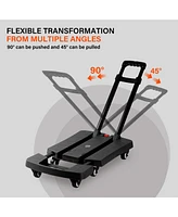 Flynama 330 lbs. Folding Hand Truck, Dolly Cart for Moving, 6 Wheels Telescoping Hand Cart for Travel House Office Moving