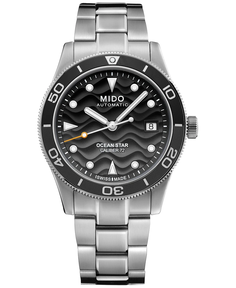 Mido Men's Swiss Automatic Ocean Star Captain Stainless Steel Bracelet Watch 39mm