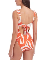 Sanctuary Women's Sol Searcher High-Leg Tank Mio Low-Cut Tie-Back One-Piece Swimsuit