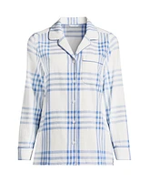 Lands' End Women's Long Sleeve Print Flannel Pajama Top