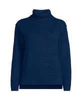 Lands' End Women's Cozy Lofty Hi Lo Hem Turtleneck Sweater