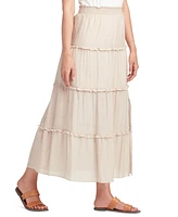 Bcx Juniors' Tiered Maxi Skirt With Smocked Waistband