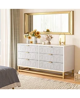 gaomon 6 Drawer Dresser For Bedroom, Modern Dressers & Chests Of Drawers, Wood Dresser Chest Organizer With Metal Legs, Large Drawers For Bedroom, Hal
