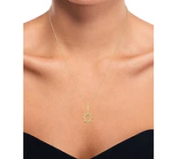 Diamond Accent Sun Pendant Necklace in 14k Gold-Plated Sterling Silver, 16" + 2" extender