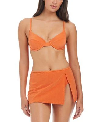 Sanctuary Womens Sands Of Summer Underwire Solid Bikini Top High Rise Solid Swim Skirt