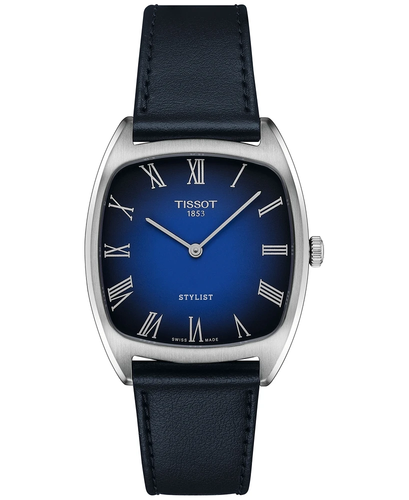 Tissot Women's Swiss Stylist Blue Leather Strap Watch 32mm