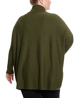Joseph A Plus Sized Long Sleeve Turtleneck Poncho Sweater