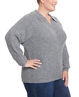 Joseph A Plus Ribbed Johnny Collar Dolman Sweater