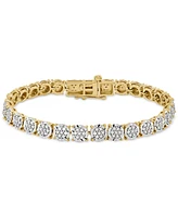 Diamond Cluster Tennis Bracelet (1 ct. t.w.) in 14k Gold-Plated Sterling Silver