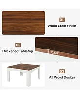 Tribesigns Square Dining Table for 4, 39.4-Inch Farmhouse Wood Kitchen Table Dinner Table for Dining Room, Small Space