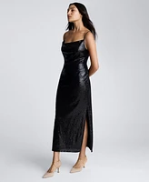 Kenneth Cole Women's Cowl Neck Sequin Maxi Dress