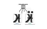 Slickblue Round Outdoor Dining Table – Toughened Glass Table for Yard and Garden