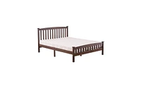Slickblue Walnut Queen Vertical Strip Bed - Modern Design for Stylish Bedrooms