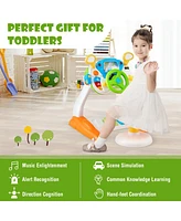 Gymax Kids Pretend Ride on Toy Driver Simulation Car Toddler Light Sound