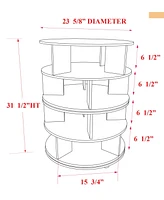 Kings Brand Furniture Colutea Revolving Shoe Rack Storage Organizer (White)