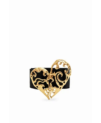 Desigual Women's Stretch heart belt