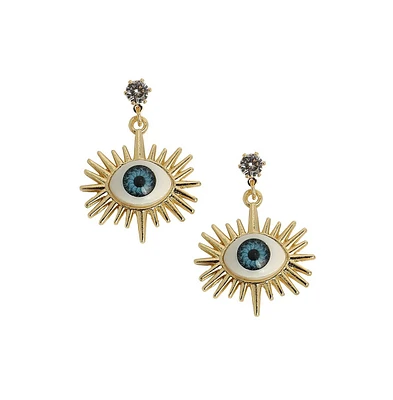 Sohi Women's The Evil Eye's Ray Drop Earrings