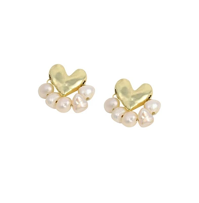 Sohi Women's The Tropez's Coeur Stud Earrings