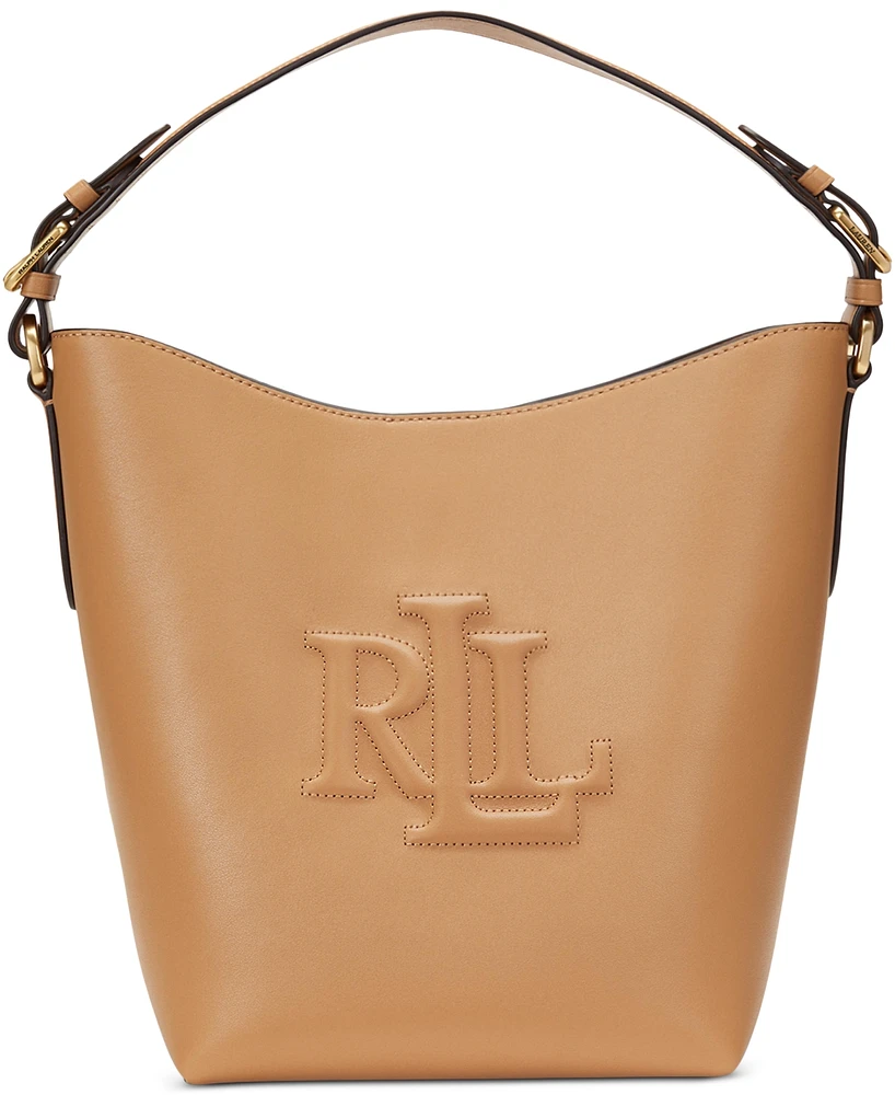 Lauren Ralph Leather Medium Witley Bucket Bag