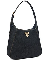 Lauren Ralph Lauren Tanner Medium Denim Shoulder Bag