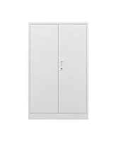 Slickblue Metal Storage Cabinet with Locking Doors and Adjustable Shelf – Folding Filing Locker for Home, Office, School, Garage