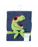 Hudson Baby Infant Boy Cotton Animal Face Hooded Towel, Cool Dino, One Size