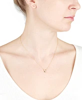 2-Pc Set Cubic Zirconia X Pendant Necklace & Solitaire Stud Earrings Sterling Silver (Also available 14k Gold over