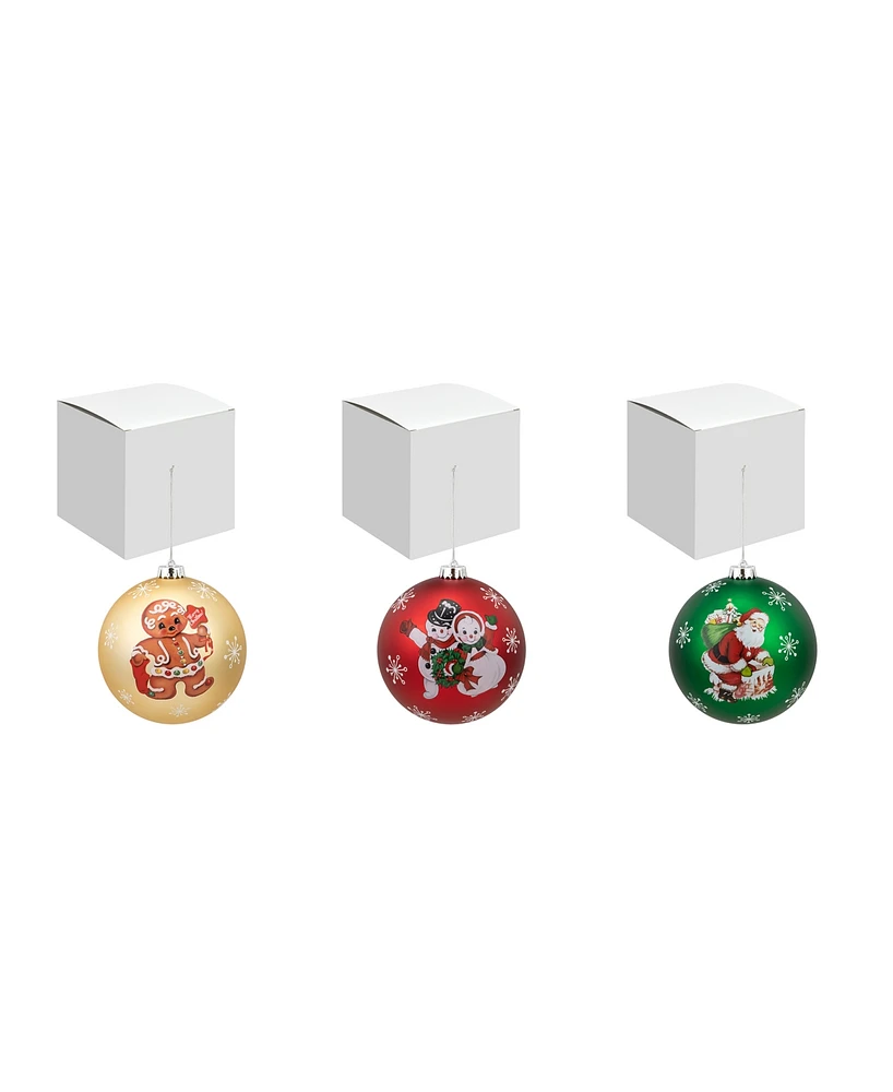 Mr. Christmas 6" Shatterproof Ball Ornaments, Set of 3