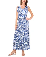 Vince Camuto Women's Printed Smocked-Waist Wide-Leg Pants