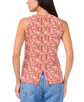 Vince Camuto Women's Printed Keyhole-Back Sleeveless Top