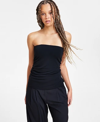 Bar Iii Women's Strapless Knit Crepe Top, Exclusively at Macy's