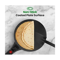 NutriChef 8-Inch Electric Crepe Maker and Griddle with Non-Stick Surface, 800W - PKCRM08