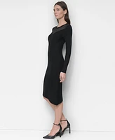 Dkny Women's Mesh Neckline Sweater Dress