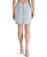 Steve Madden Women's Iilana Cotton faux-Wrap Denim Skirt