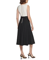 Calvin Klein Women's Belted A-Line Dress