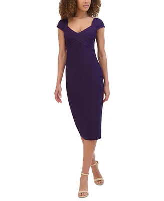 Siena Women's Bandage Sweetheart Cap-Sleeve Dress