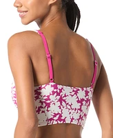 Michael Kors Women's Printed Lace-Up V-Neck Bikini Top