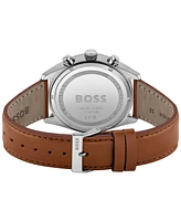 Hugo Boss Men's Chronograph Champion Perforated Leather Strap Watch 44mm