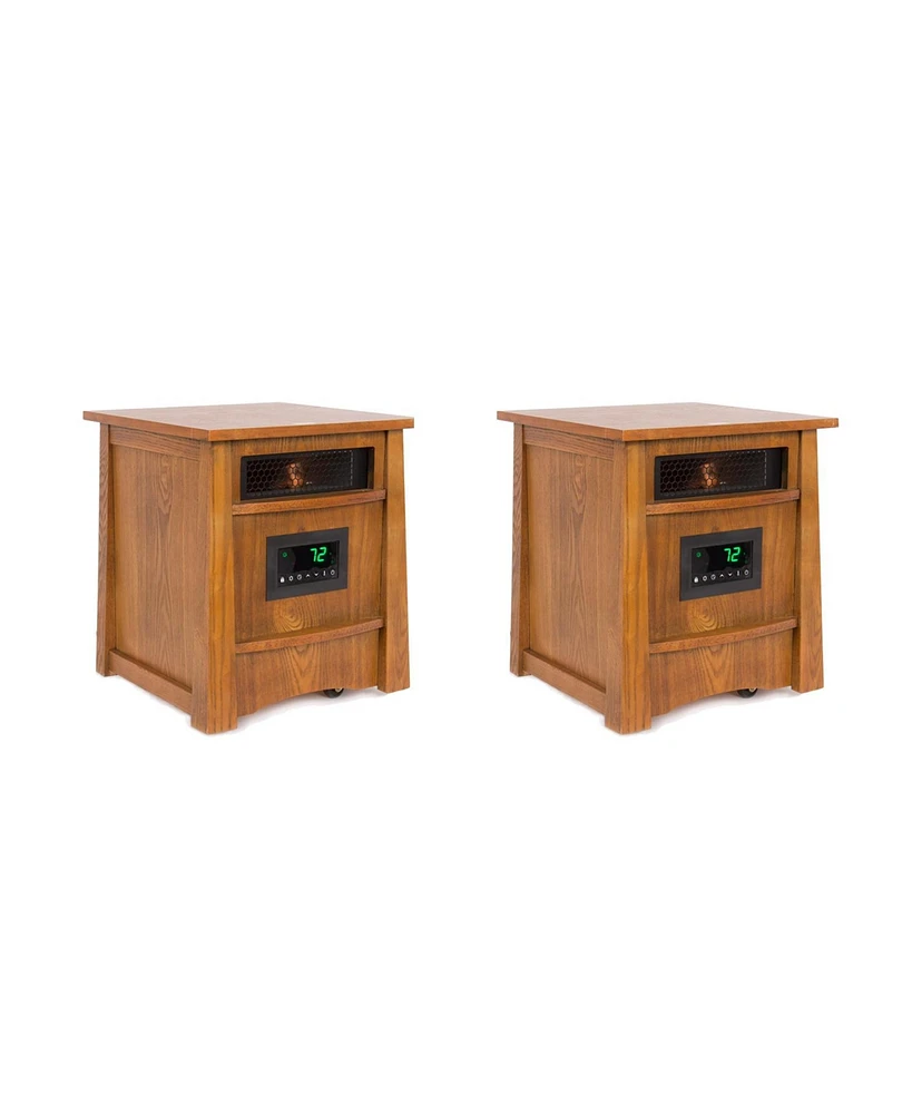 LifeSmart Lifelux 8 Element Electric Infrared Large Room Space Heater (2 Pack)