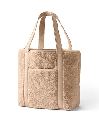 Lands' End High Pile Medium 5 Pocket Open Top Tote Bag