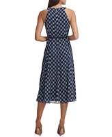 Tommy Hilfiger Petite Connect A Dot Chiffon Belted Midi Dress