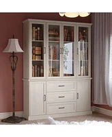 Famapy Overmolded Framed Glass 6 Door 3 Drawer Cabinet