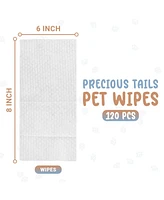 Precious Tails 120pc. Live. Love. Scented Wipe, Pet Wipes for Dogs, Dog Grooming Wipes, Puppy Cleaning Deodorizing Paws, Butt, Body