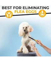 Precious Tails Dog Cat Pet Comb, Tick and Flea Comb, Detangling Pet Comb, Double Sided Pin Metal Comb for Removing Matted Fur Knots and Tangles