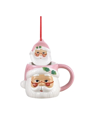 Mr. Christmas 16 Oz. Ceramic Santa Mug and Ornament Set