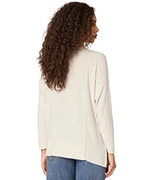 Democracy Petite Scoop-Neck Asymmetrical-Hem Top