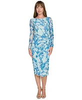 Tommy Hilfiger Women's Floral-Print Mesh Sheath Dress