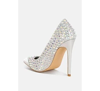 London Rag Super Fan Diamante Embellished Stiletto Pumps